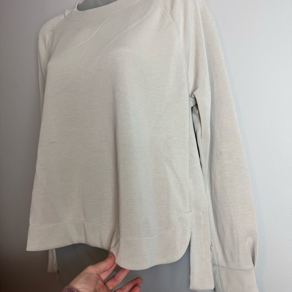 Athleta Cream Modal Pullover Sweatshirt Size Medium - Picture 4 of 9